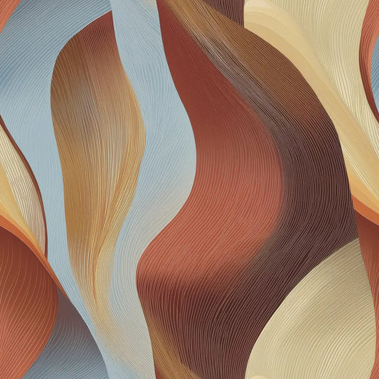 ✅ Selbstklebend ✅ Wellenmuster in Rost-, Beige- und Blautönen – edler 3D-Effekt für zeitlose Wandgestaltung – Pimp My Wall