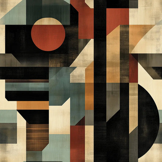 ✅ Selbstklebend ✅ Geometrisches Retro-Muster in Rostrot, Ocker, Beige & Grün – mit 3D-Effekt – Pimp My Wall