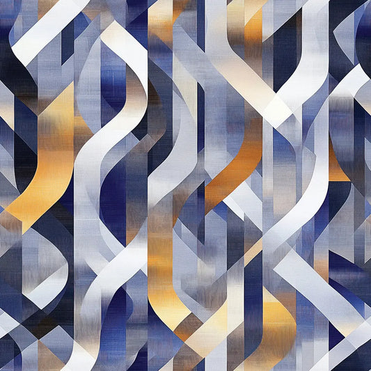 ✅ Selbstklebende Tapete ✅ Geometrisches Muster in Blau & Gold – modern und edel – Pimp My Wall