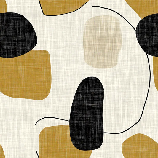 ✅ Selbstklebende Tapete ✅ Abstraktes Muster in Gelb und Schwarz – modern & stilvoll – Pimp My Wall