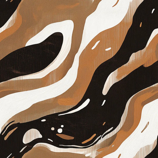 ✅ Selbstklebende Tapete ✅ Modernes Wellenmuster in Braun und Schwarz – stilvoll & dynamisch – Pimp My Wall