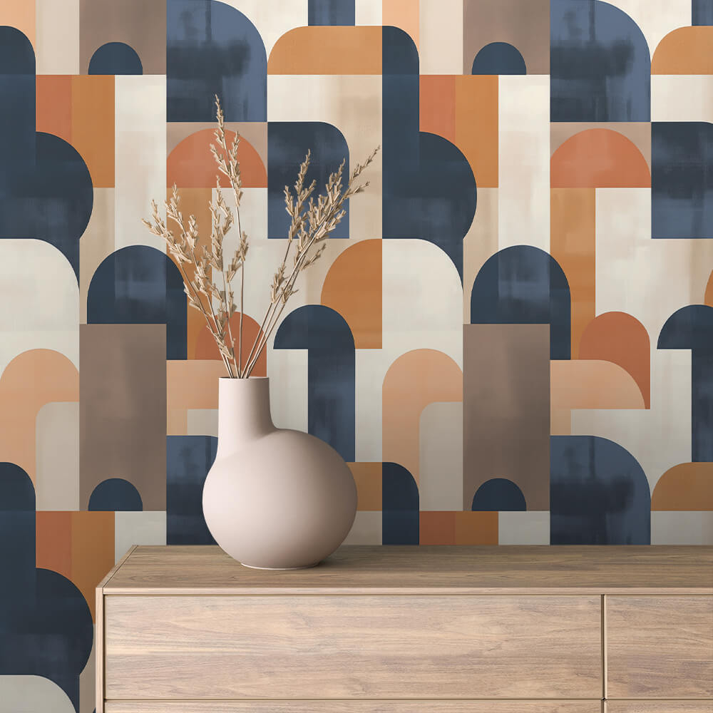 Bogenmuster Blau-Orange Abstrakt