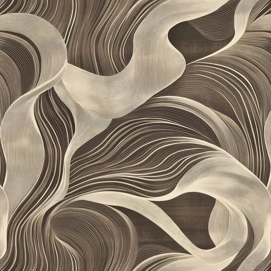 ✅ Selbstklebende Tapete ✅ Wellenmuster in Braun & Beige – elegant & modern – Pimp My Wall