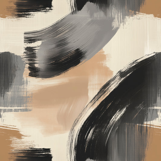 Pinselstrich Beige-Schwarz Abstrakt