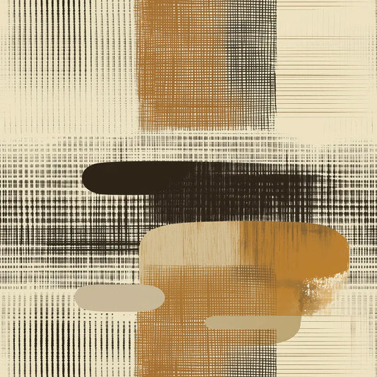 ✅ Selbstklebende Tapete ✅ Retro-Linienmuster in Ocker, Schwarz & Creme – modern, stilvoll & einfach anzubringen – Pimp My Wall