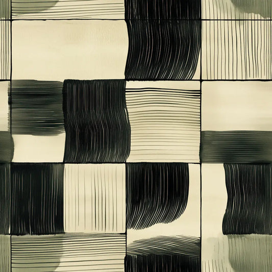 ✅ Selbstklebende Tapete ✅ Geometrisches Kachelmuster in Schwarz & Creme – modern, stilvoll & einfach anzubringen – Pimp My Wall