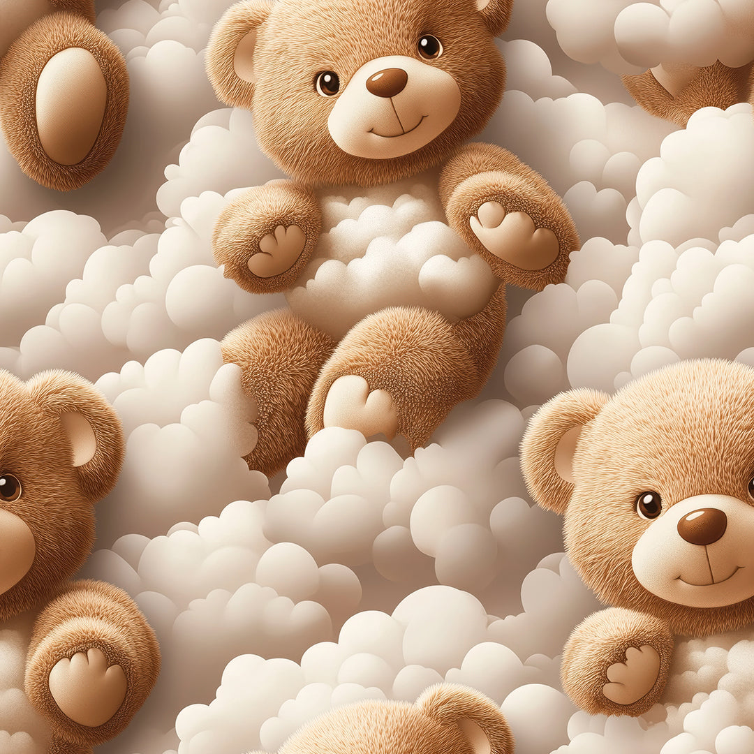 Fototapete Kinderzimmer mit Teddybären und Wolken