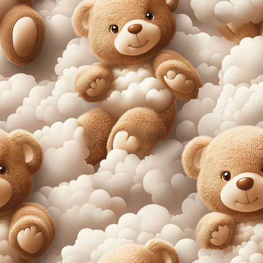Fototapete Kinderzimmer mit Teddybären und Wolken