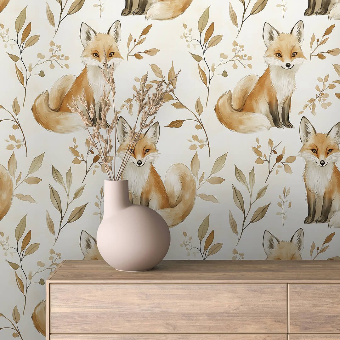 Wald-Fuchs Tapete im Aquarellstil – ideal fürs Babyzimmer, PVC-frei & selbstklebend, Made in Germany, mit schnellem Versand.