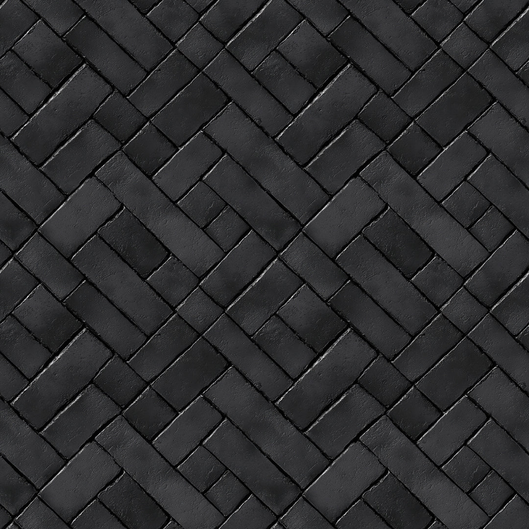Black Herringbone Brick