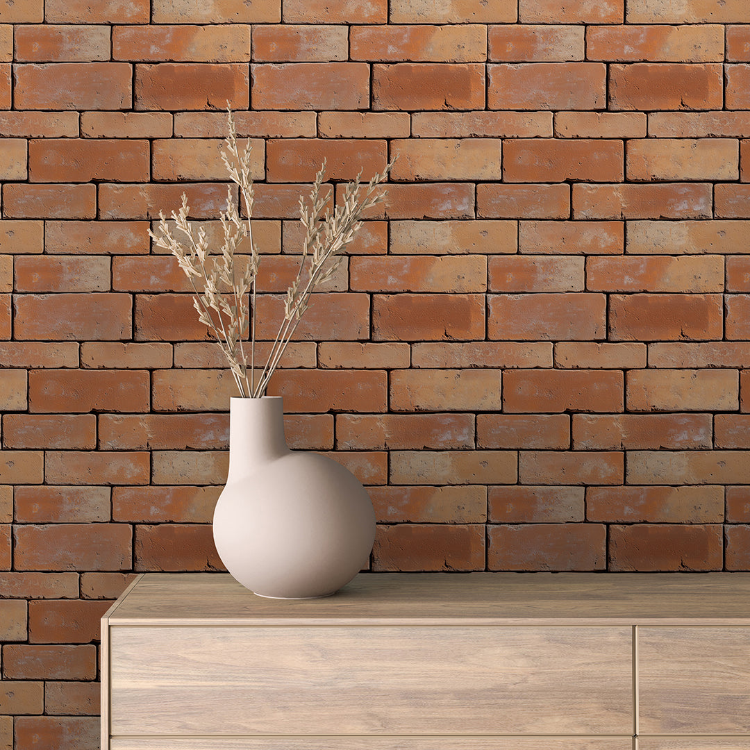 Urban Brick Clay Fliesen mit natürlicher Ziegeloptik Urban & roh Selbstklebend & PVC-frei – by PCC FoliaConcept