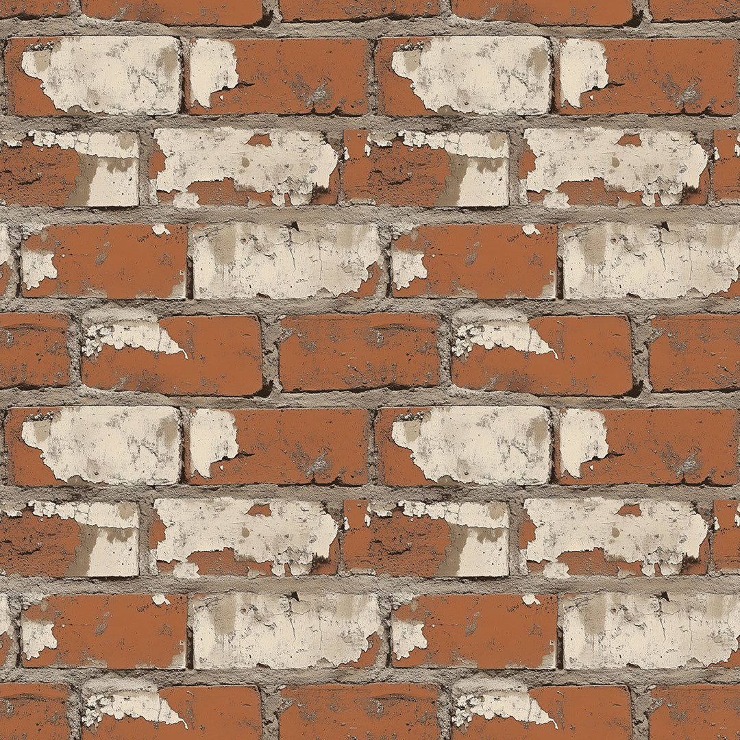Urban Brick Fliese im Patina-Look mit Backstein und PutzFür coole Industrial- oder Vintage-Wände mit authentischer Struktur Selbstklebend & PVC-frei – by PCC FoliaConcept