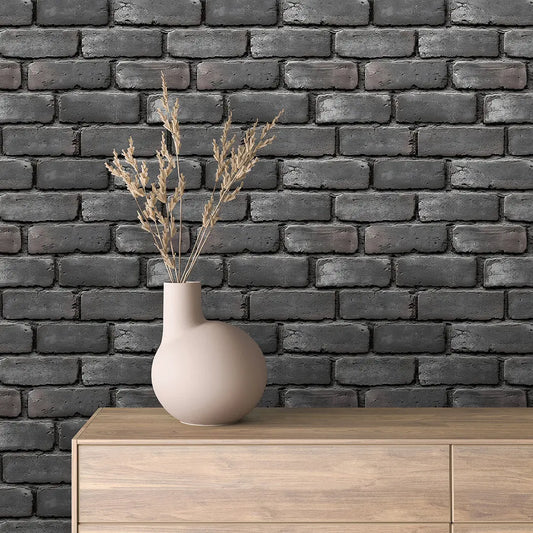 3D-Ziegelfliesen Shadow Grey mit plastischer OberflächePerfekt für minimalistische WandgestaltungenSelbstklebend & PVC-frei – by PCC FoliaConcept