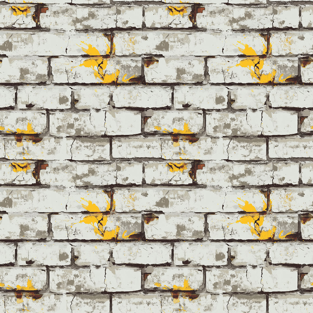 3D-Ziegelfliesen Urban Brick White Yellow mit plastischer OberflächePerfekt für kreative WandgestaltungenSelbstklebend & PVC-frei – by PCC FoliaConcept