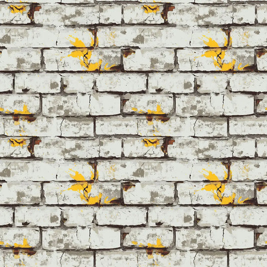 3D-Ziegelfliesen Urban Brick White Yellow mit plastischer OberflächePerfekt für kreative WandgestaltungenSelbstklebend & PVC-frei – by PCC FoliaConcept