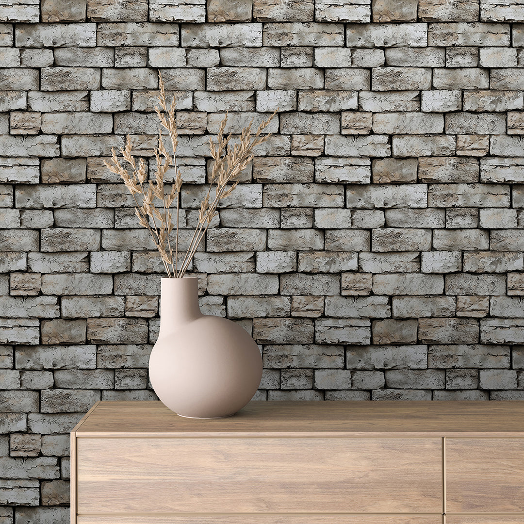 3D-Ziegelfliesen Urban Brick White Grey mit plastischer OberflächePerfekt für stilvolle WandgestaltungenSelbstklebend & PVC-frei – by PCC FoliaConcept