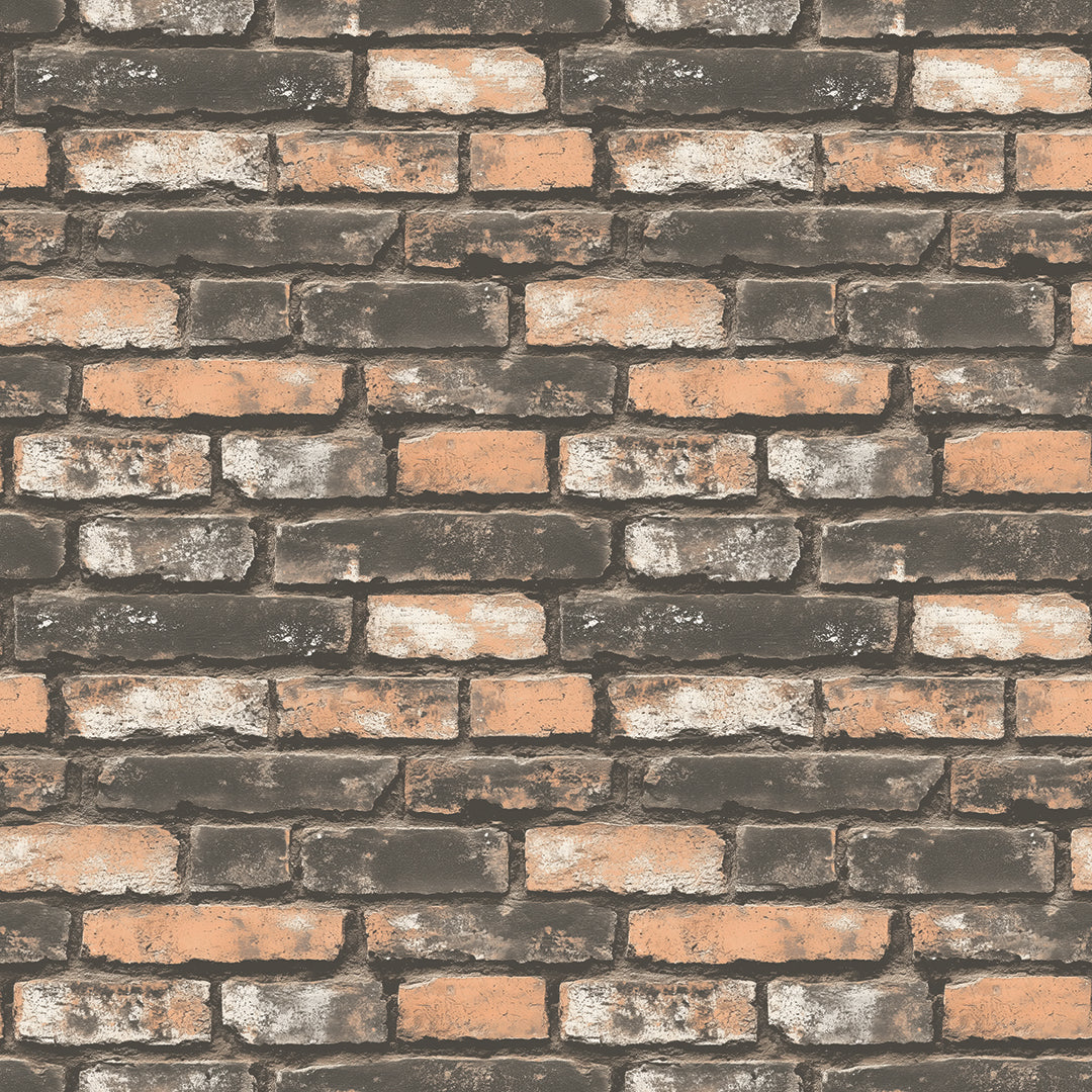3D-Ziegelfolie Brick Urban Clay im Loft-StilWarmes Design mit dunklen Akzenten – PCC FoliaConcept