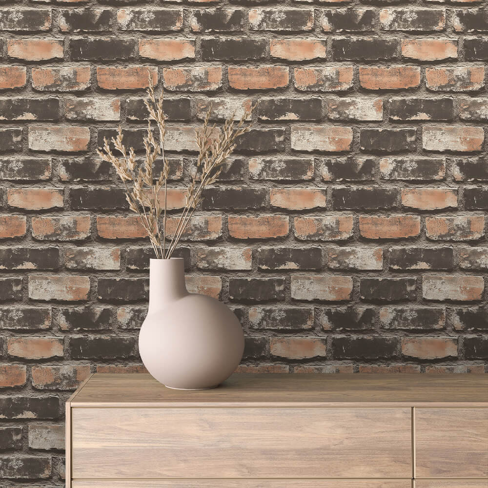 3D-Ziegelfolie Brick Patina Vintage im Used-LookLoft-Flair mit verblassten Ziegeln – PCC FoliaConcept