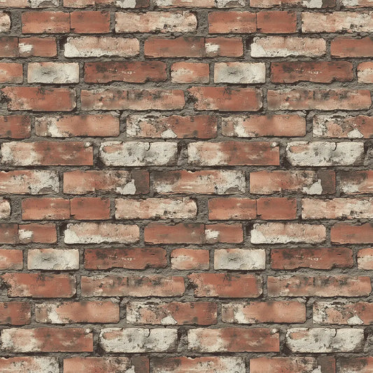 Ziegelfolie in Hellgrau-Rostbraun mit realistischer TiefenwirkungPVC-frei & selbstklebend – PCC FoliaConcept