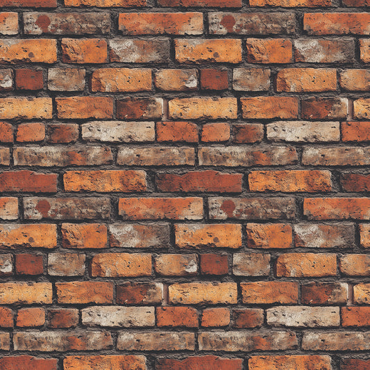 3D-Ziegelfolie Rot mit realistischer MauerstrukturPVC-frei & selbstklebend – PCC FoliaConcept