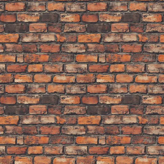 3D-Ziegeloptik in Orange-Braun für rustikalen FlairPVC-frei & selbstklebend – PCC FoliaConcept
