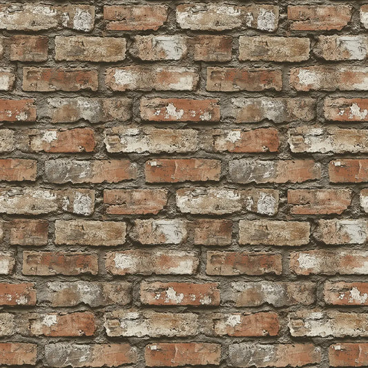 3D-Ziegel Wandfolie im Vintage-Stil mit rostbrauner TexturSelbstklebend & PVC-frei – PCC FoliaConcept