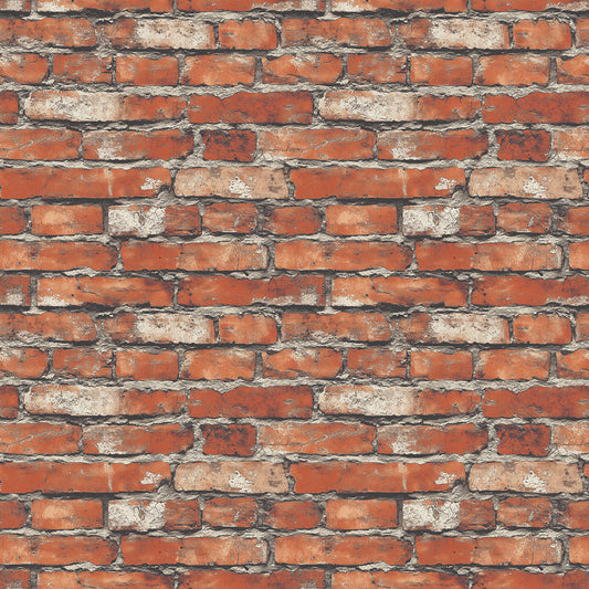 3D-Ziegel Wandfolie in Vintage-Rot mit rustikaler FugenoptikPVC-frei & selbstklebend – PCC FoliaConcept