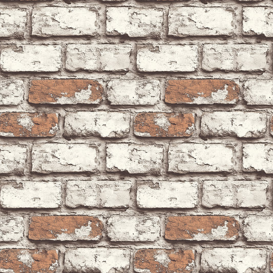 3D-Wandfolie in Vintage-Optik mit weißen Fugen & roten Strukturen Selbstklebend & PVC-frei – PCC FoliaConcept