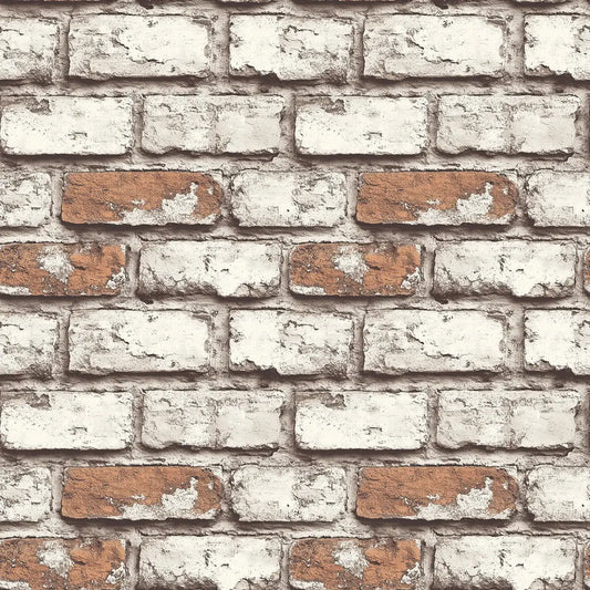 3D-Wandfolie in Vintage-Optik mit weißen Fugen & roten Strukturen Selbstklebend & PVC-frei – PCC FoliaConcept