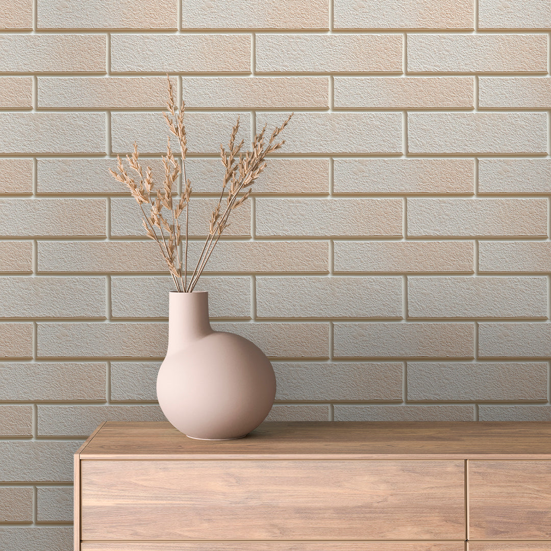 3D Wandoptik in Sandbeige mit matter Struktur Dezente Farbwirkung & selbstklebend PVC-frei – PCC FoliaConcept