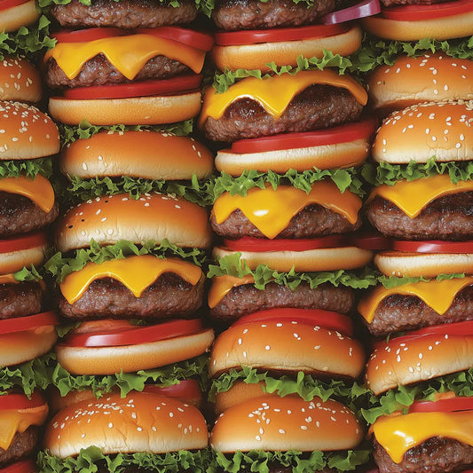 Fototapete Küche Cheeseburger Detailansicht – selbstklebend, PVC-frei