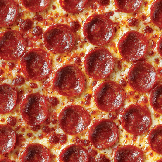 Fototapete Küche Pepperoni Pizza Detailansicht – selbstklebend, PVC-frei