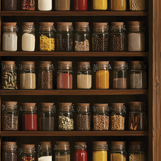 PVC-freie Tapete schneller Versand▪️Einfach abziehen, aufkleben, fertig! Made in Germany ▪️Mustertapete mit Gewürzregal