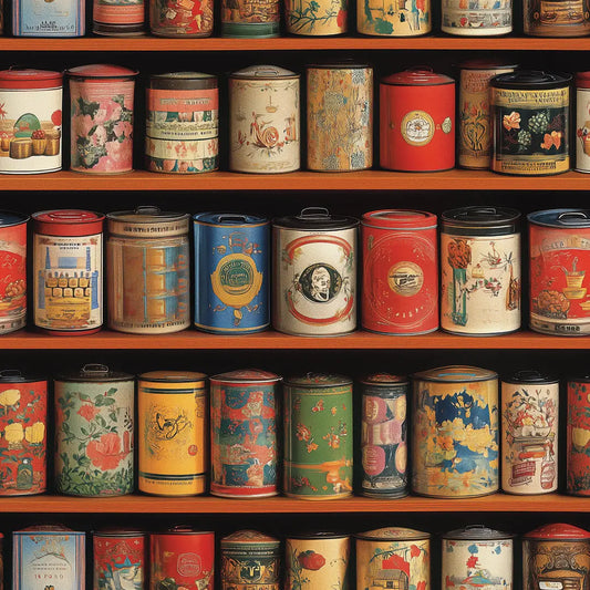 Fototapete Küche Teedosen Vintage Detailansicht – selbstklebend, PVC-frei