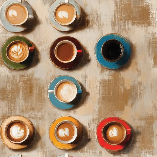 Fototapete Küche Latte Art Bunt Detailansicht – selbstklebend, PVC-frei