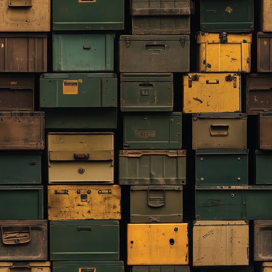 Vintage-Metallkisten für urbanes Interior Design PVC-frei schneller Versand▪️Selbstklebende Tapete Made in Germany PCC