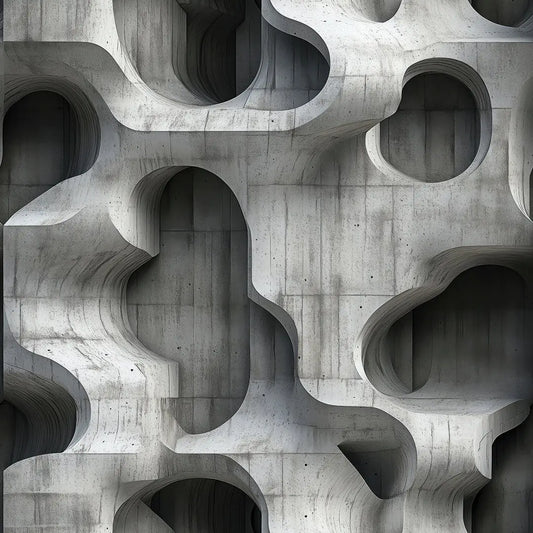 Tapete Betonoptik 3D Skulptural – Nahaufnahme der Betonstruktur