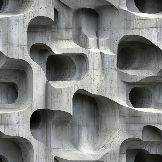 3D-Betontapete mit organischer Höhlenstruktur Selbstklebend & abwischbar PVC-freie Tapete ▪️ Futuristisch, markant & künstlerisch Made in Germany ▪️ FoliaConcept