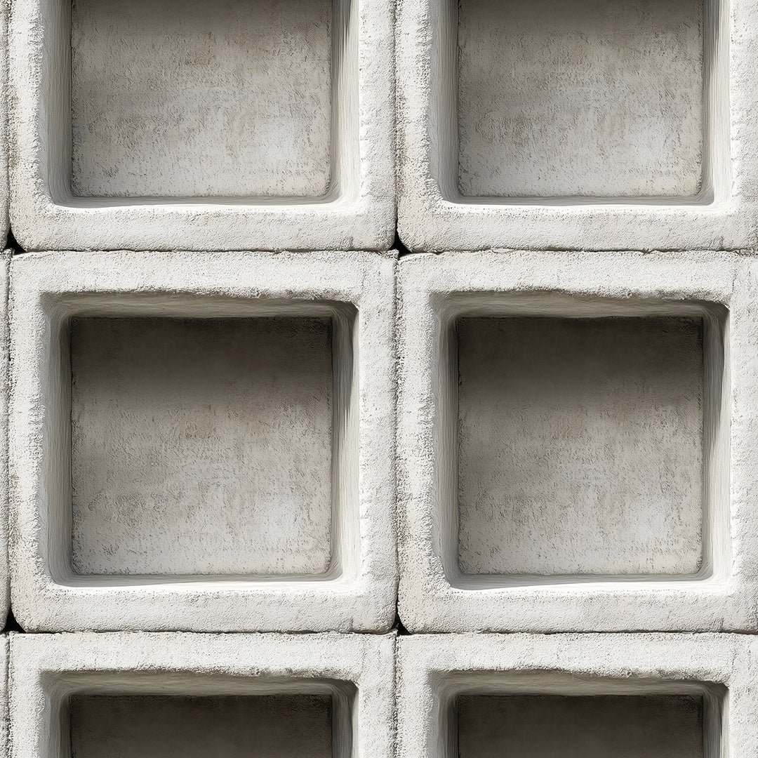 Kantige 3D-Beton-Tapete im Blockdesign Selbstklebend & abwischbar PVC-freie Tapete ▪️ Industrial Style & klare Linien Made in Germany ▪️ FoliaConcept