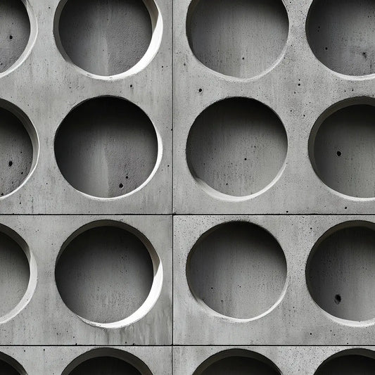Tapete Betonoptik Runde Vertiefungen – Nahaufnahme der Betonstruktur