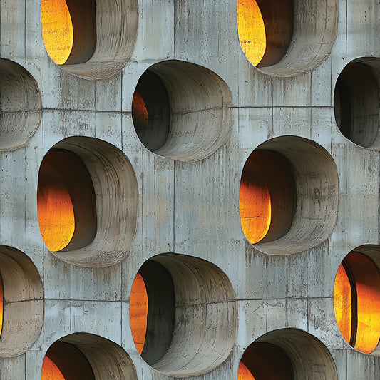 Betonoptik mit Lichtspiel Rundvertiefungen mit Farbverlauf Selbstklebende Tapete ▪️ Statement-Design ▪️ PVC-frei ▪️ FoliaConcept