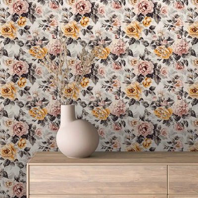 Floral Wallpaper Roses Rosé – Vintage No. 0006