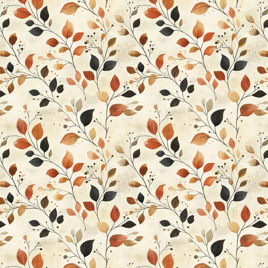 Blumentapete Blätter Schwarz Detailansicht – Sand, Schwarz, selbstklebend