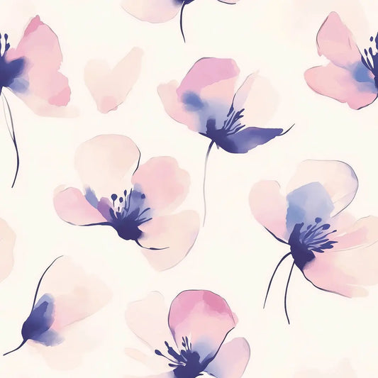 Blumentapete Aquarell Rosa – Modern Nr. 0055 Detailansicht – Sand, Rosa, selbstklebend