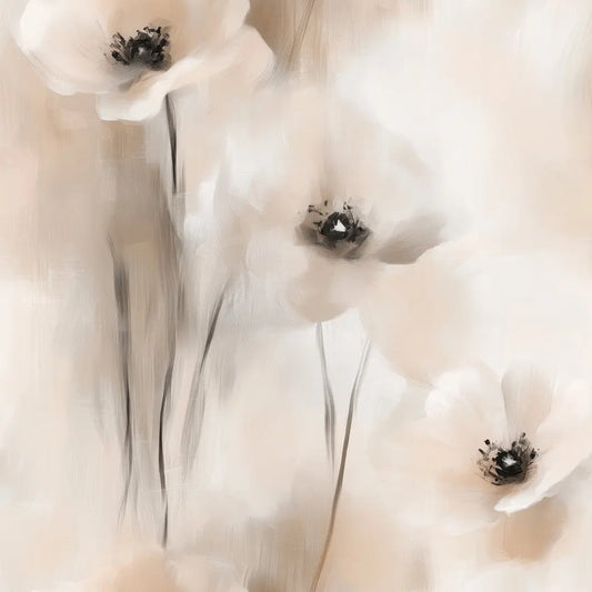 Blumentapete Aquarell Beige – Modern Nr. 0080 Detailansicht – Beige, selbstklebend