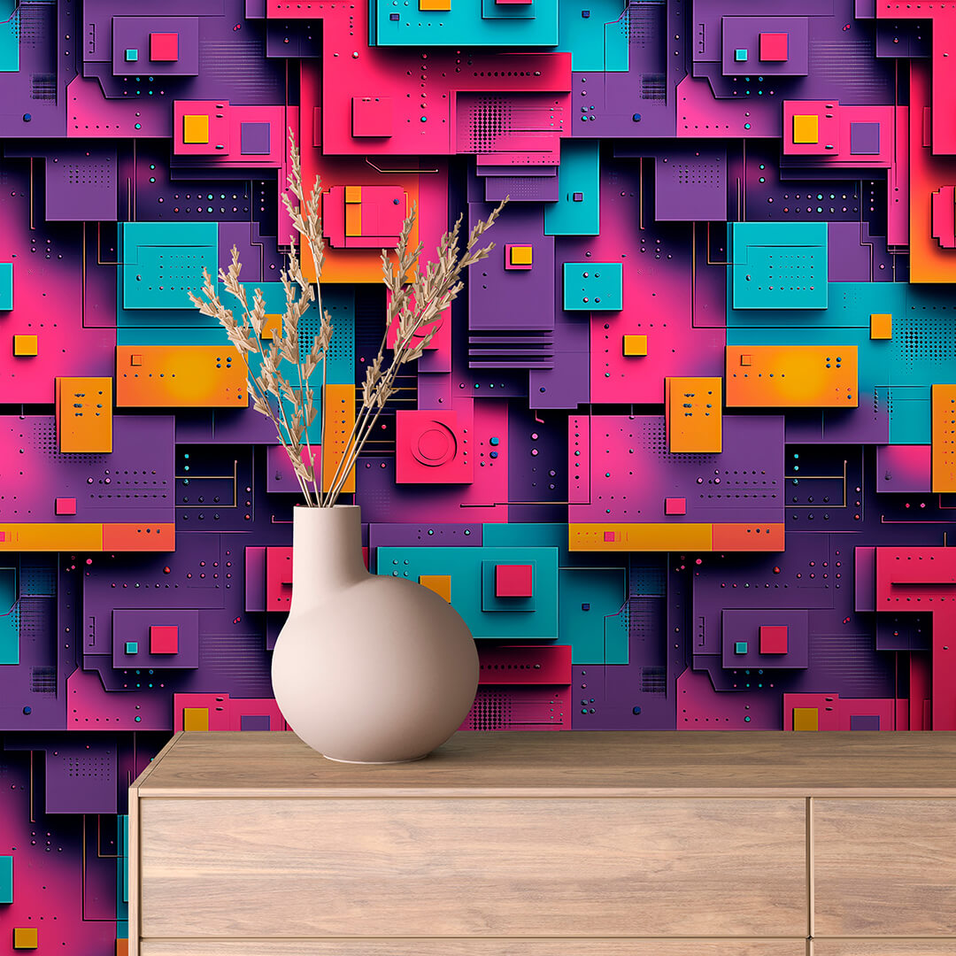 Lieferzeit 2-4 Tage Geek-Design mit 3D-Optik Bunt & futuristisch Selbstklebend & PVC-frei – by PCC FoliaConcept