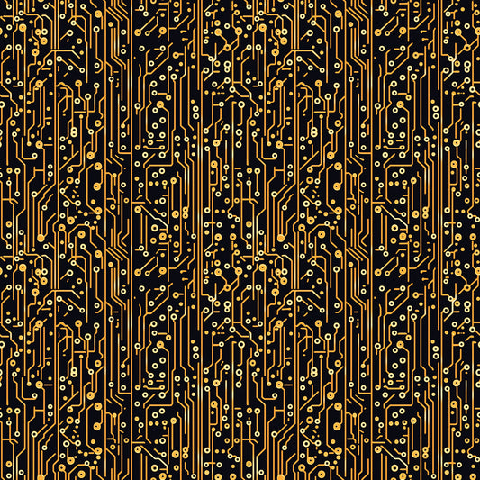 Lieferzeit 2-4 Tage Gold auf Schwarz Elektronik-Look trifft Luxus Selbstklebend & PVC-frei – by PCC FoliaConcept