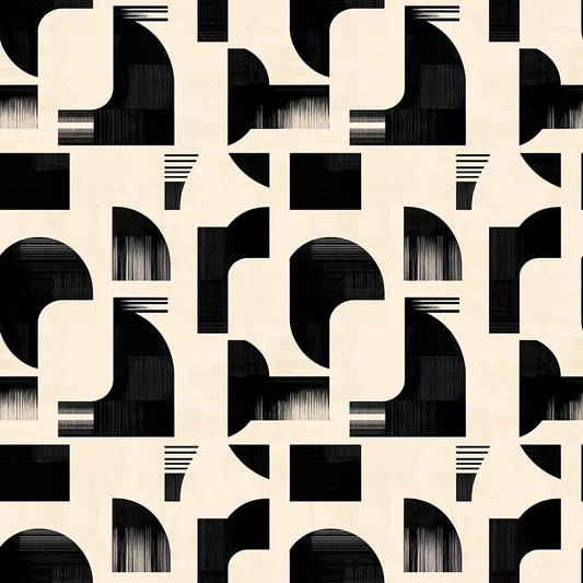 ✅ Selbstklebende Tapete ✅ Schwarz-Weiß Bögen geometrisch – minimalistisch, modern & einfach anzubringen – für stilvolle Wände – Pimp My Wall