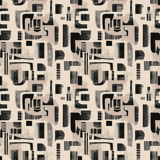 ✅ Selbstklebende Tapete ✅ Schwarz-Weiß geometrische Formen – modern, minimalistisch & leicht anzubringen – stilvolle Wandgestaltung – Pimp My Wall