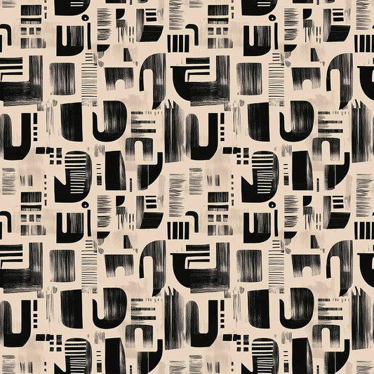 ✅ Selbstklebende Tapete ✅ Schwarz-Weiß grafisches Muster – modern & markant – für stilvolle Wände – einfache Anbringung – Pimp My Wall